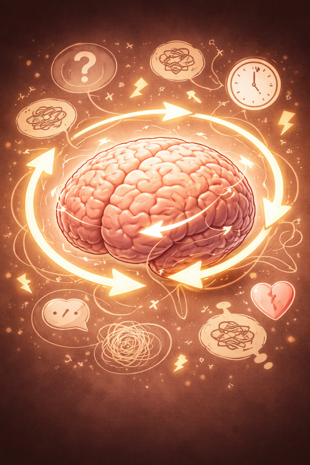 cerveau ruminations mentales illustration